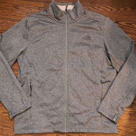 THE NORTH FACE Grey Full Zip Fleece Lined Jacket w Zippered Pockets Sz XL - Picture 1 of 11